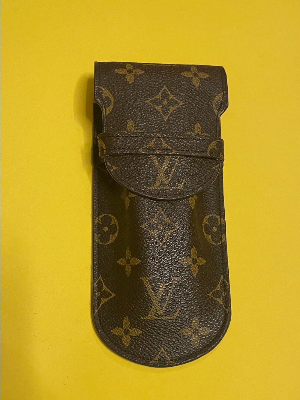 Louis Vuitton Brown with Gold Monogram Eyeglass Sleeve